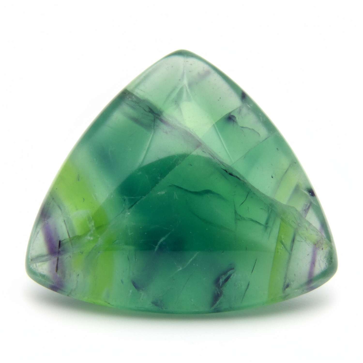 Green Fluorite 1PC Large 11x11 MM Triangle Cabochon Green Polished semi Precious Precious Gemstone Main image