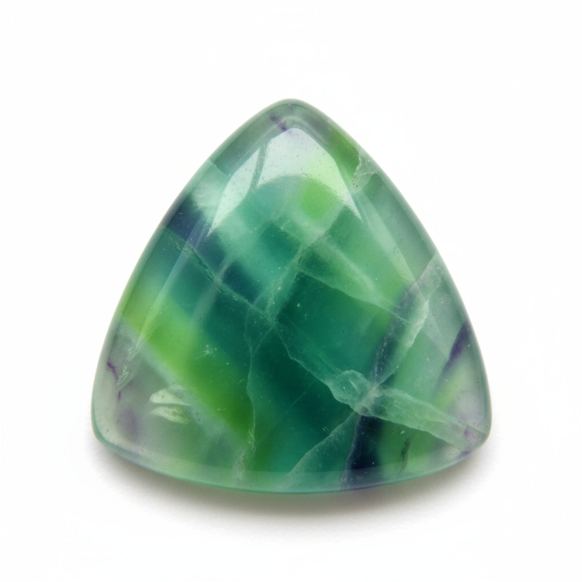 Green Fluorite 1PC Medium 9x9 MM Triangle Cabochon Green Brilliant semi Precious Loose Gemstones