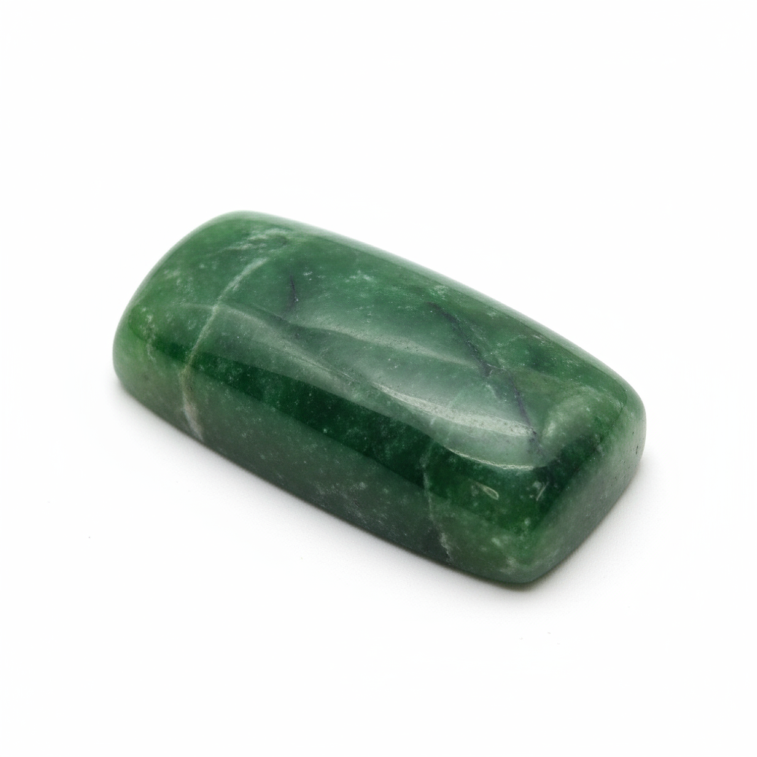 Green Jade 1PC Small 6x12 MM Baguette Cabochon Green Luster semi Precious Precious Gemstone Secundaire afbeelding