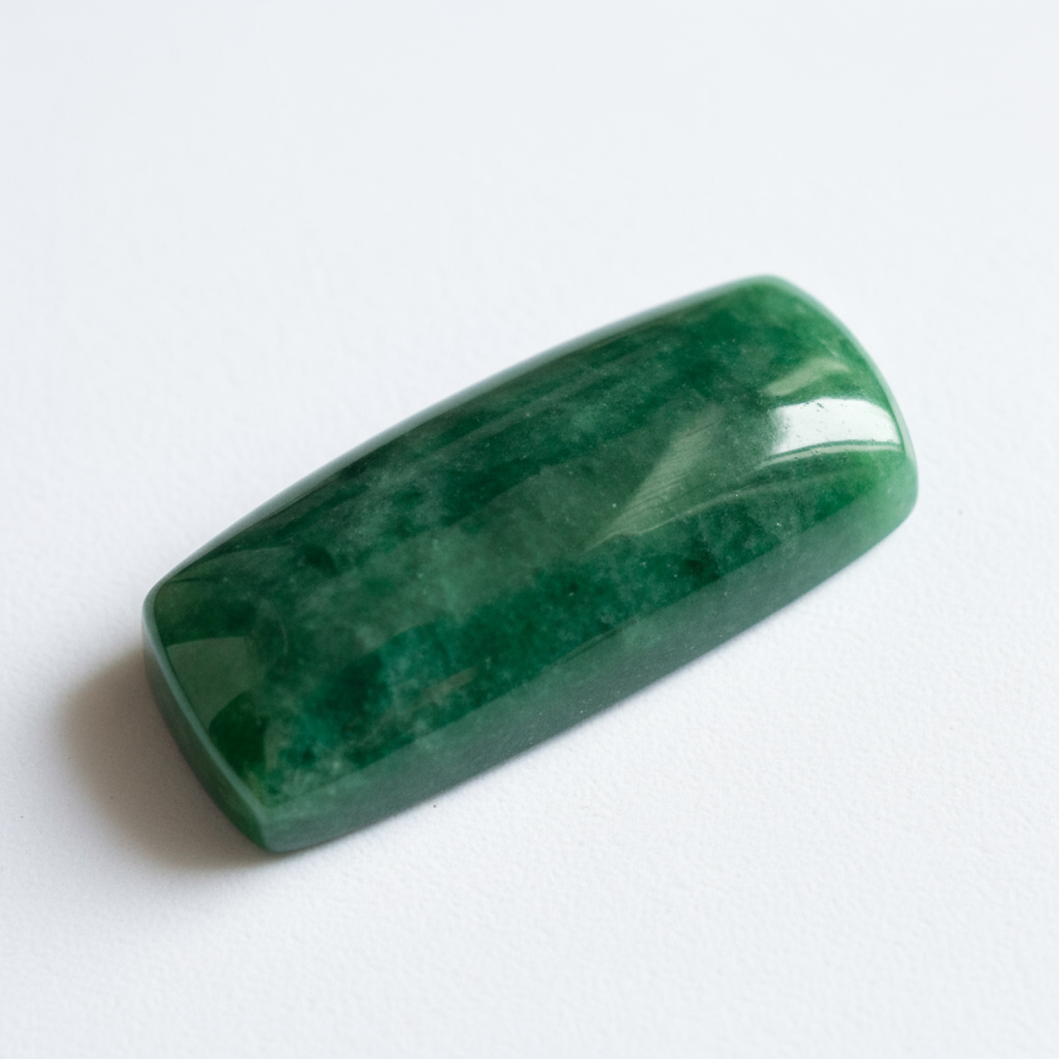 Green Jade 1PC Medium 7x14 MM Baguette Cabochon Green Lustrous semi Precious Gems Immagine principale del prodotto