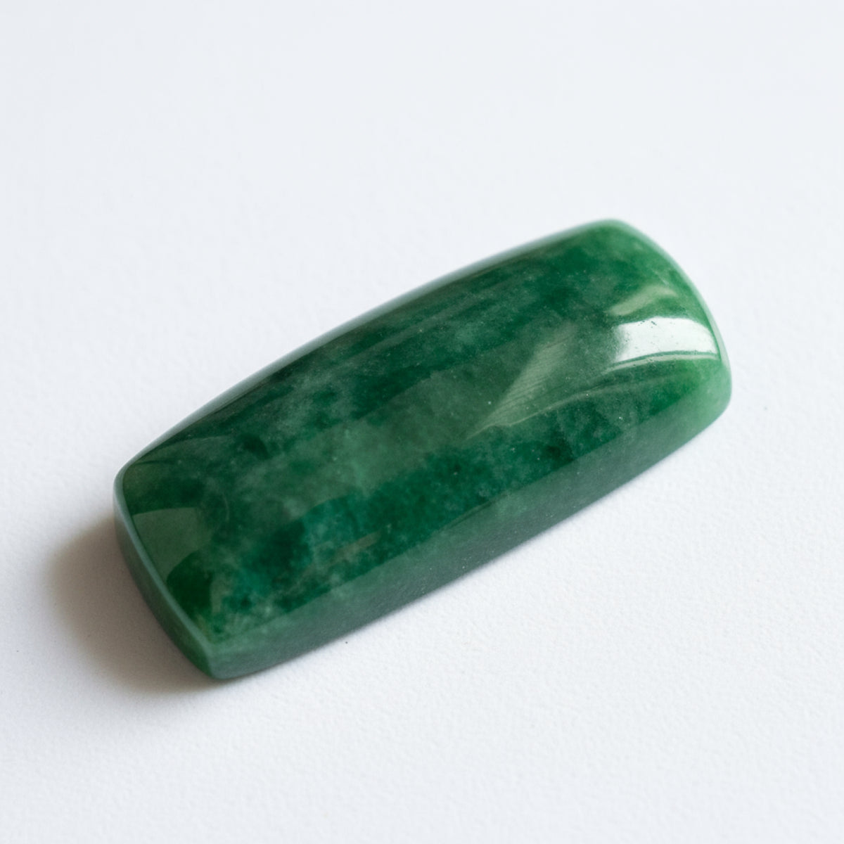 Green Jade 1PC Medium 7x14 MM Baguette Cabochon Green Lustrous semi Precious Gems