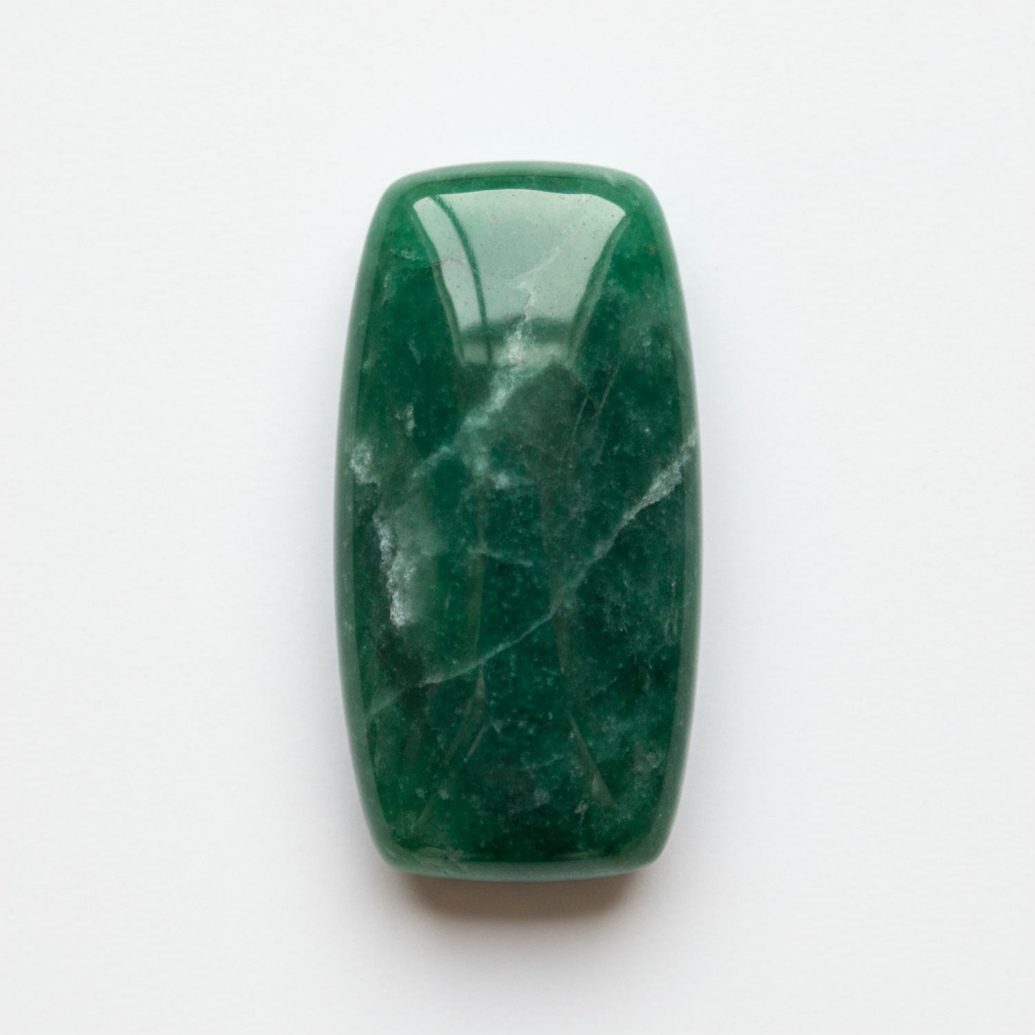 Green Jade 1PC Medium 7x14 MM Baguette Cabochon Green Lustrous semi Precious Gems Immagine secondaria del prodotto