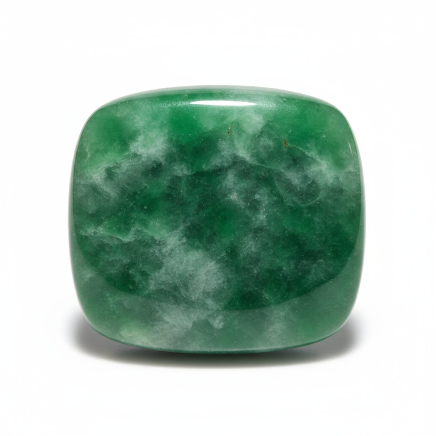 Green Jade 1PC Large 10x10 MM Cushion Cabochon Green Shine semi Precious Loose Gems