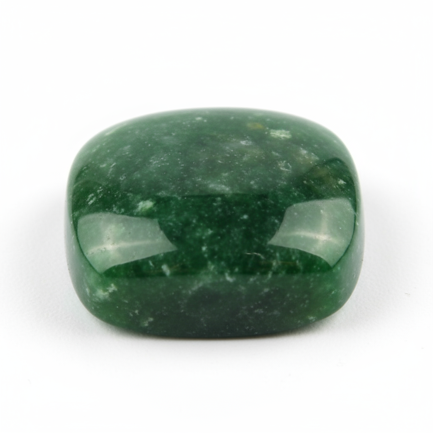 Green Jade 1PC Large 10x10 MM Cushion Cabochon Green Shine semi Precious Loose Gems Immagine secondaria del prodotto