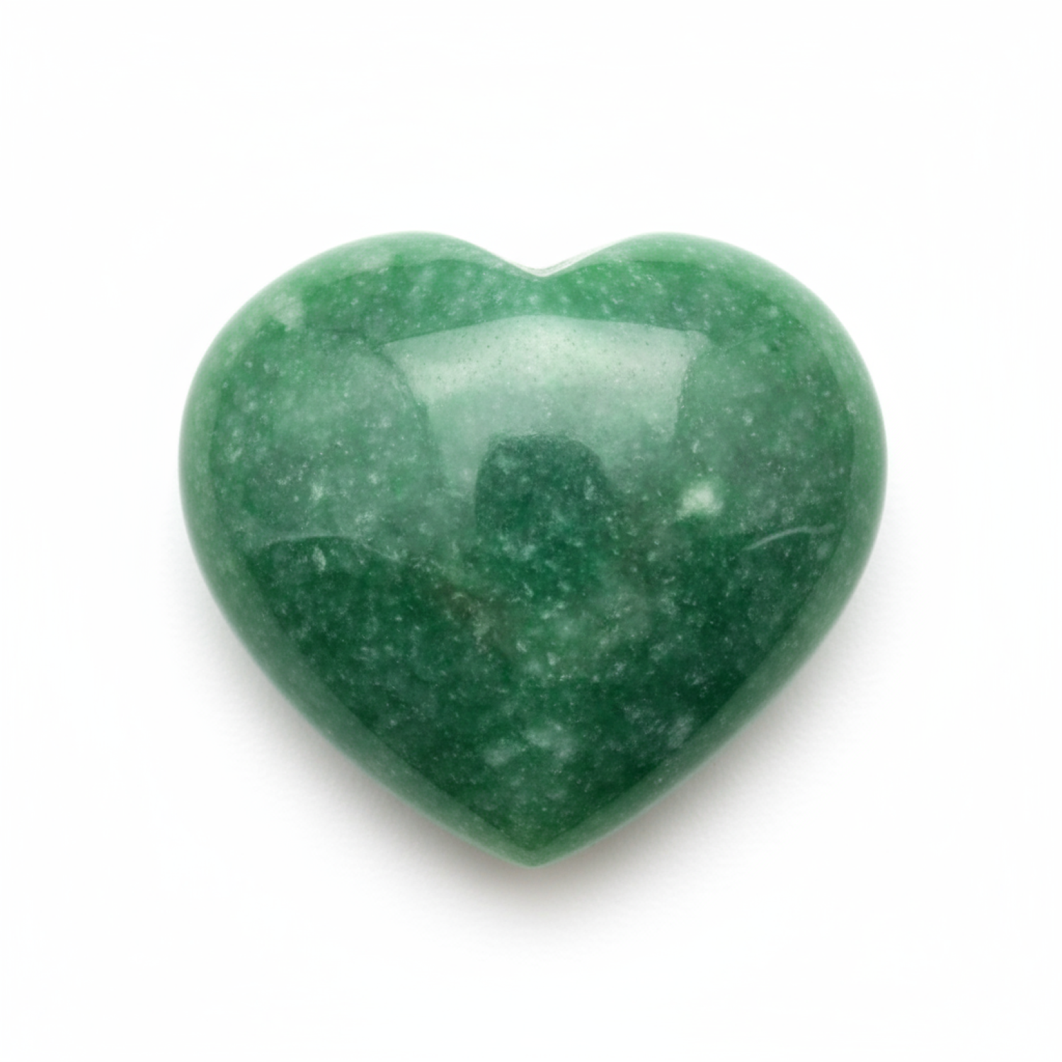 Green Jade 1PC Large 10x10 MM Heart Cabochon Green Sparkling semi Precious Loose Gemstone Huvudsaklig produktbild