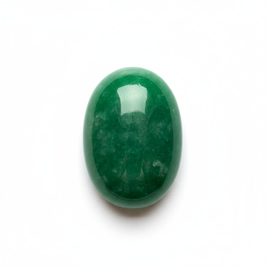 Green Jade 1PC Small 6x8 MM Oval Cabochon Green Polished semi Precious Loose Gems