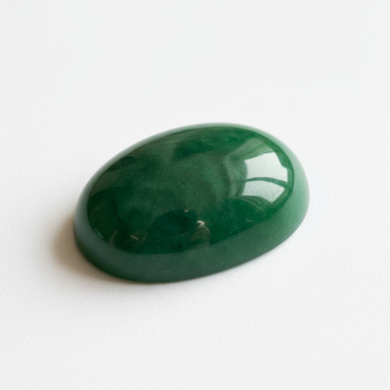 Green Jade 1PC Small 6x8 MM Oval Cabochon Green Polished semi Precious Loose Gems