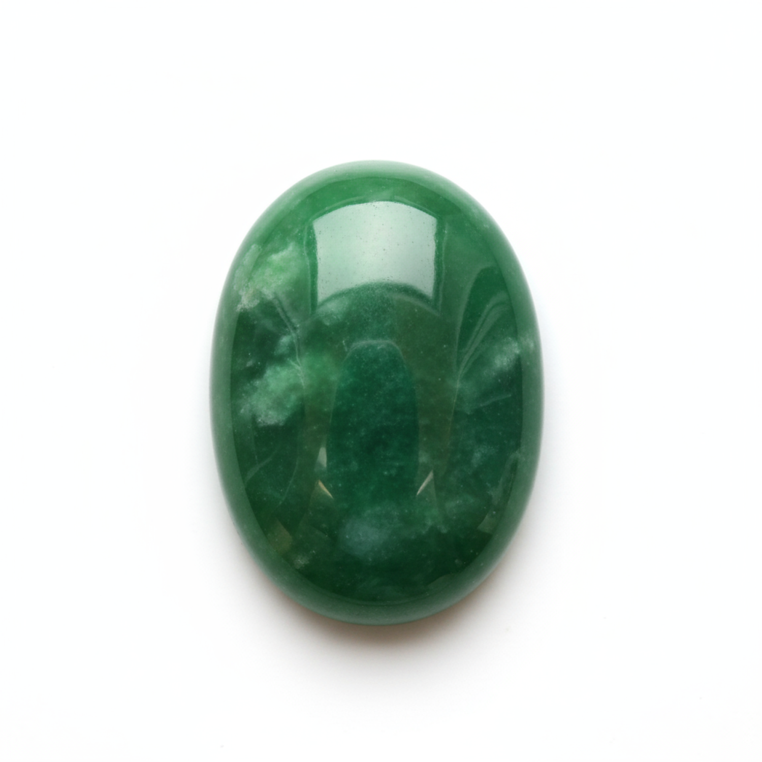 Green Jade 1PC Medium 7x10 MM Oval Cabochon Green Lustrous semi Precious Semi Precious Gemstone Huvudsaklig produktbild