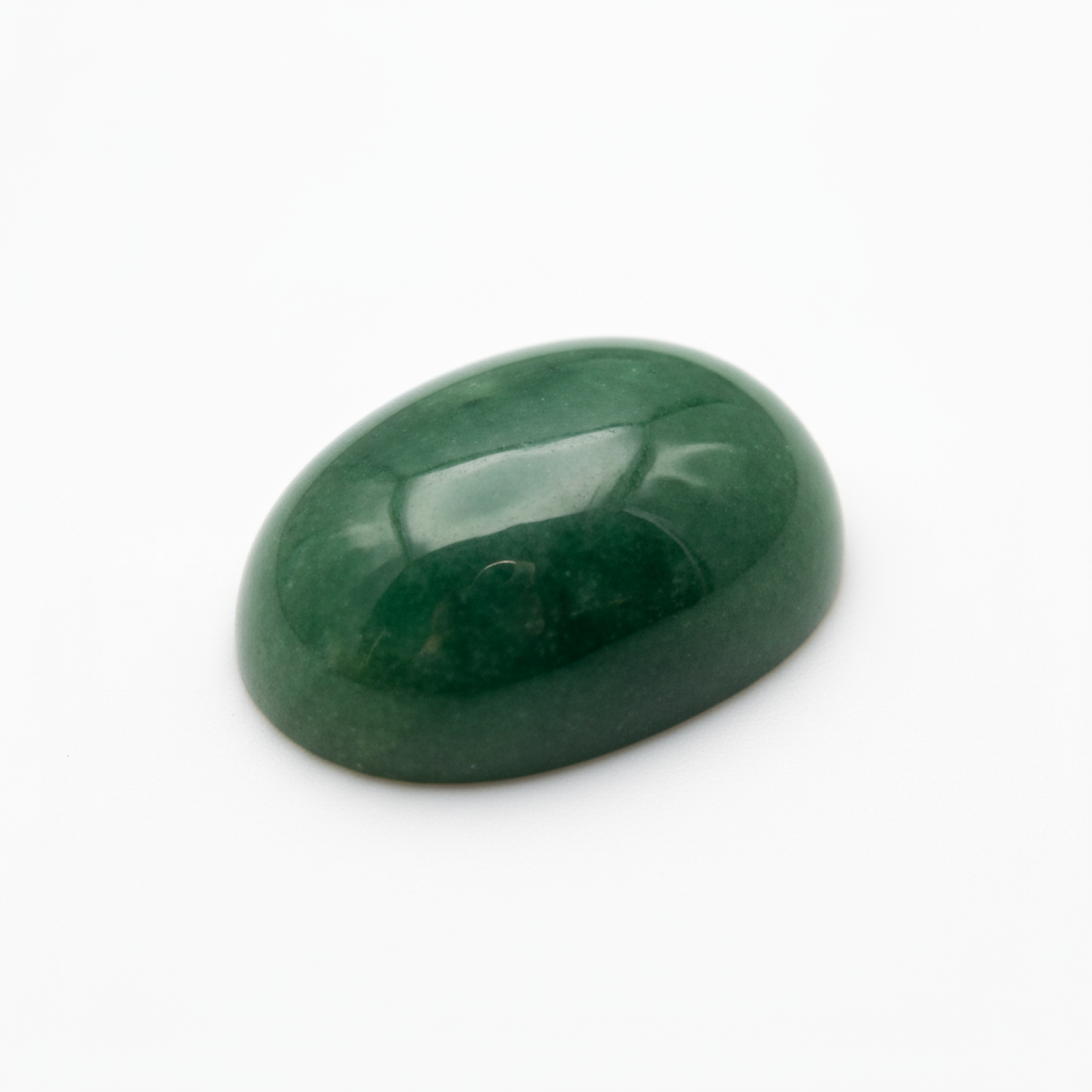 Green Jade 1PC Small 7x9 MM Oval Cabochon Green Luster semi Precious Loose Gemstones Huvudsaklig produktbild