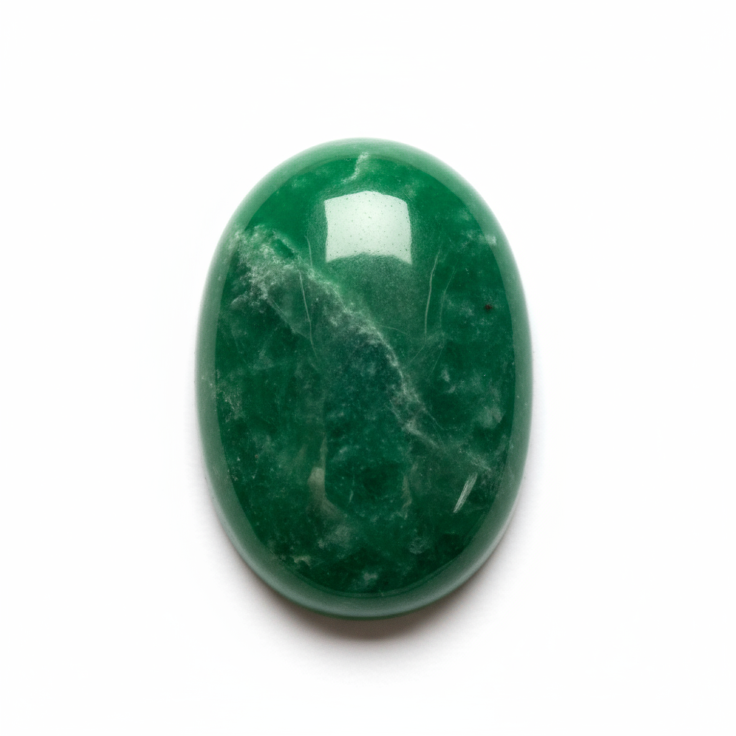 Green Jade 1PC Small 7x9 MM Oval Cabochon Green Luster semi Precious Loose Gemstones Sekundär produktbild