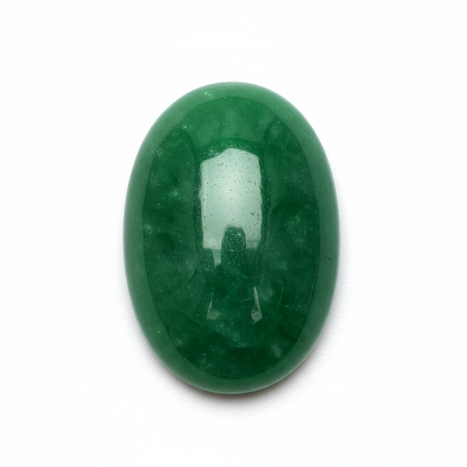 Green Jade 1PC Large 9x11 MM Oval Cabochon Green Fine semi Precious Gems Huvudsaklig produktbild