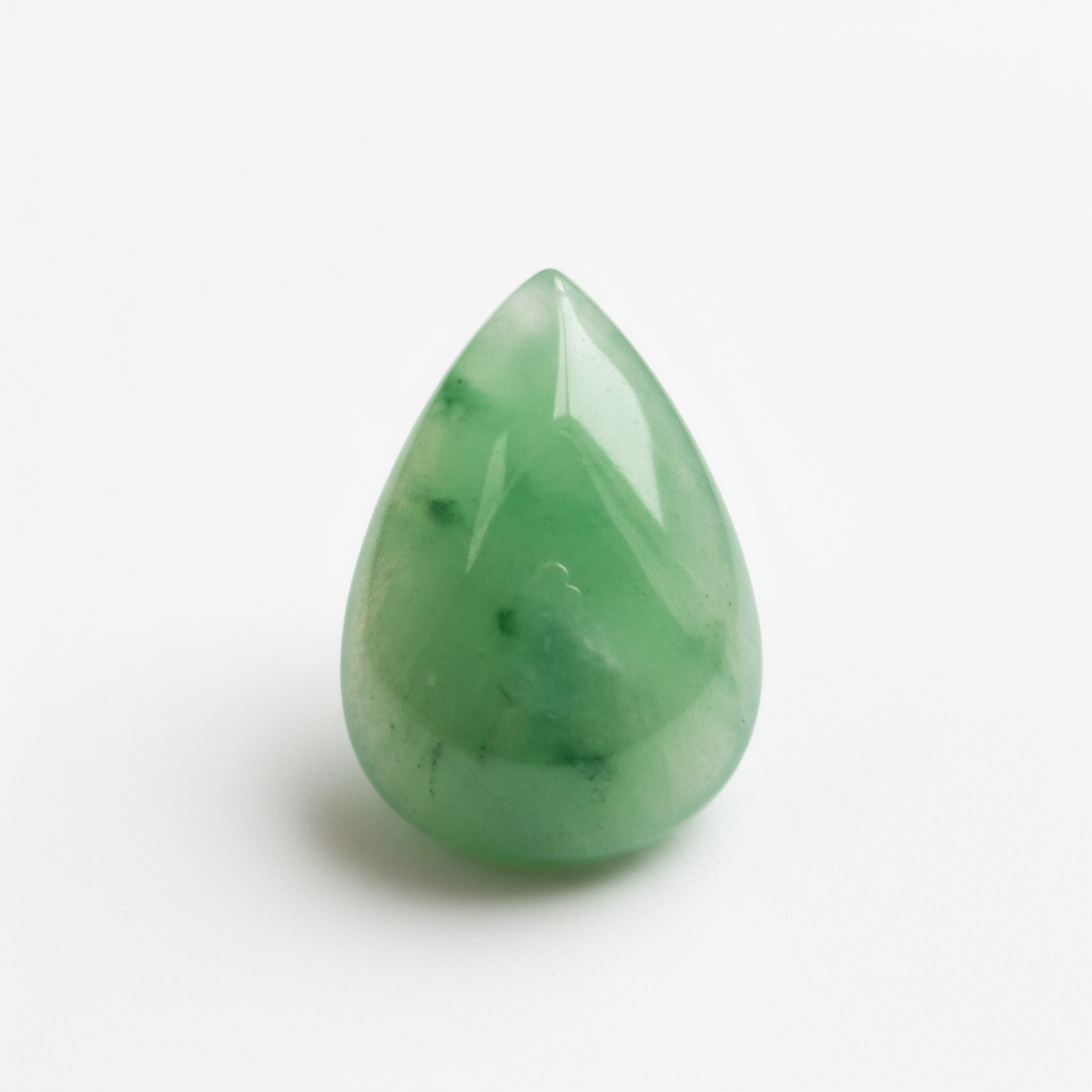 Green Jade 1PC Small 6x8 MM Pear Cabochon Green Fine semi Precious Gems Huvudsaklig produktbild
