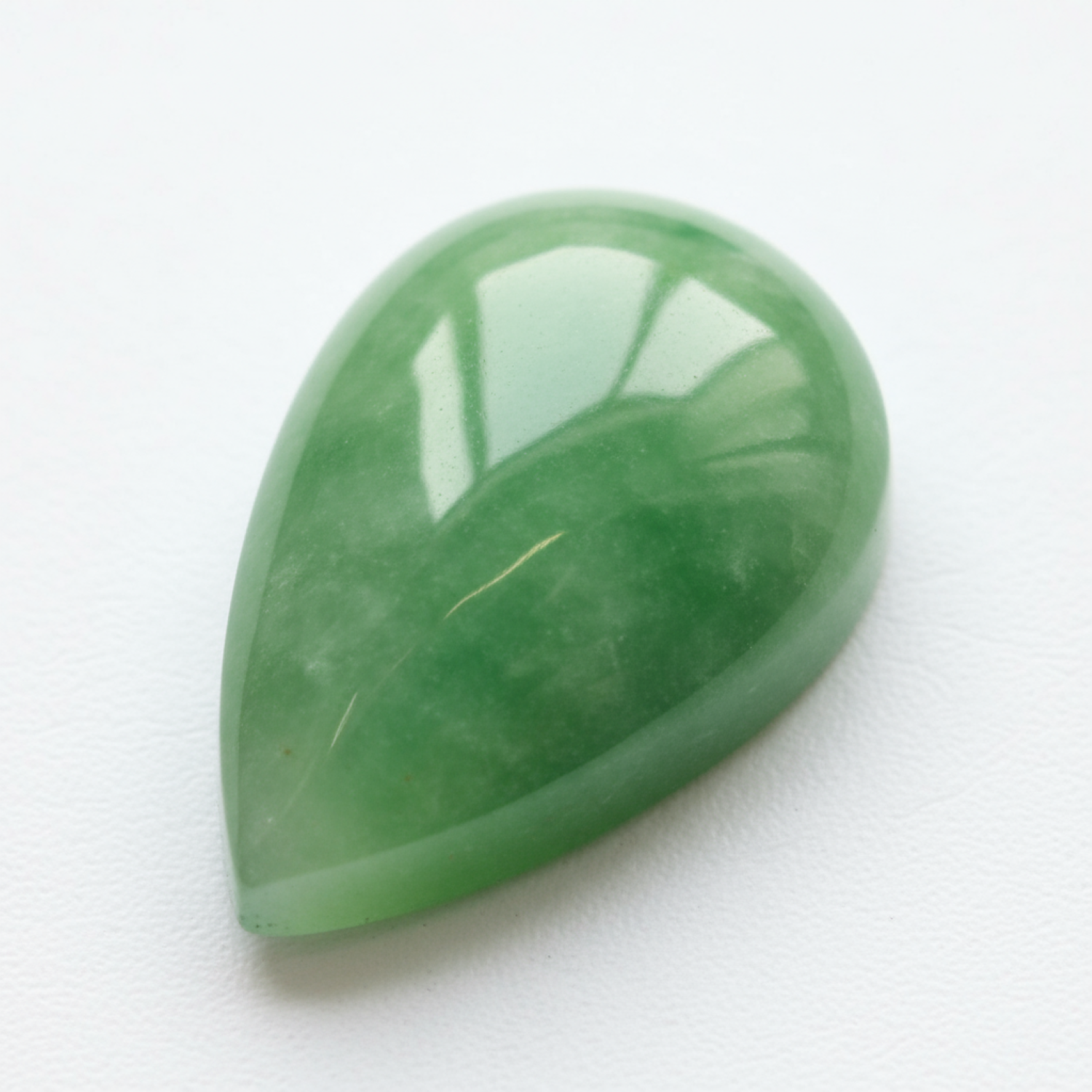 Green Jade 1PC Small 6x8 MM Pear Cabochon Green Fine semi Precious Gems Sekundär produktbild