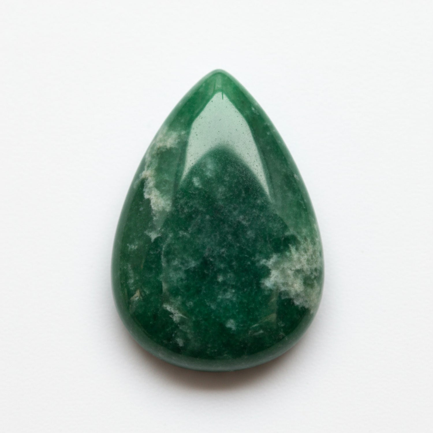 Green Jade 1PC Medium 7x10 MM Pear Cabochon Green Genuine semi Precious Loose Gemstones