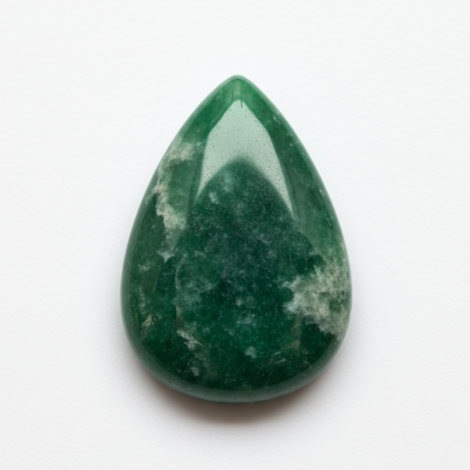 Green Jade 1PC Medium 7x10 MM Pear Cabochon Green Genuine semi Precious Loose Gemstones Secundaire afbeelding