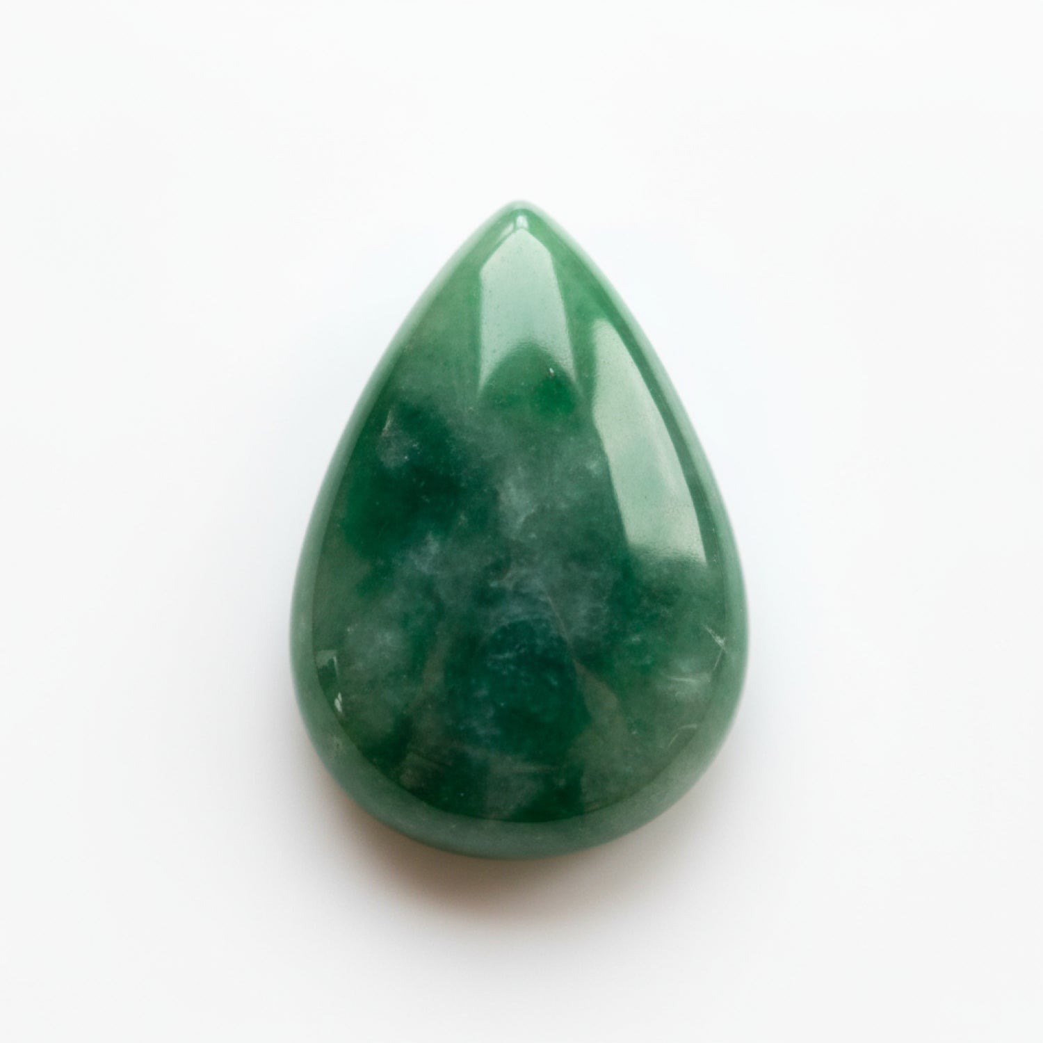 Green Jade 1PC Small 7x9 MM Pear Cabochon Green Natural semi Precious Loose Gemstone