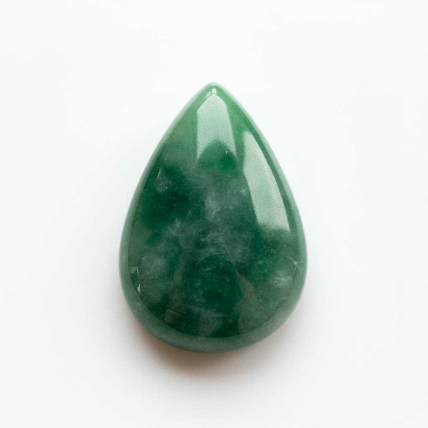 Green Jade 1PC Small 7x9 MM Pear Cabochon Green Natural semi Precious Loose Gemstone Imagen principal del producto