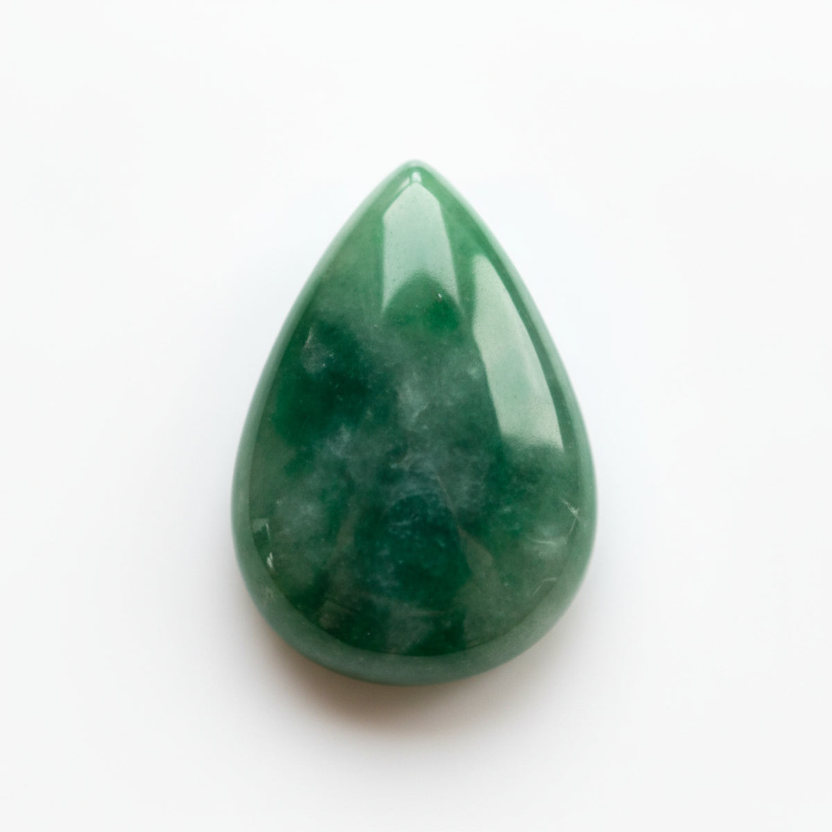 Green Jade 1PC Small 7x9 MM Pear Cabochon Green Natural semi Precious Loose Gemstone