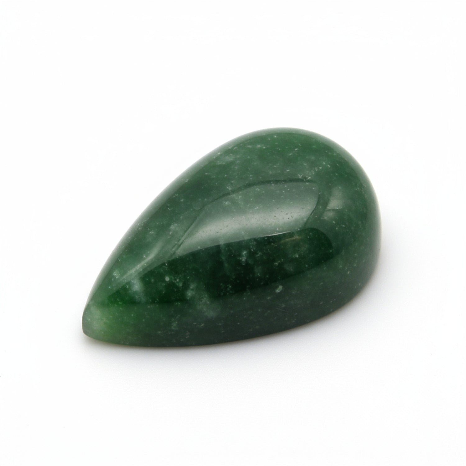 Green Jade 1PC Small 7x9 MM Pear Cabochon Green Natural semi Precious Loose Gemstone