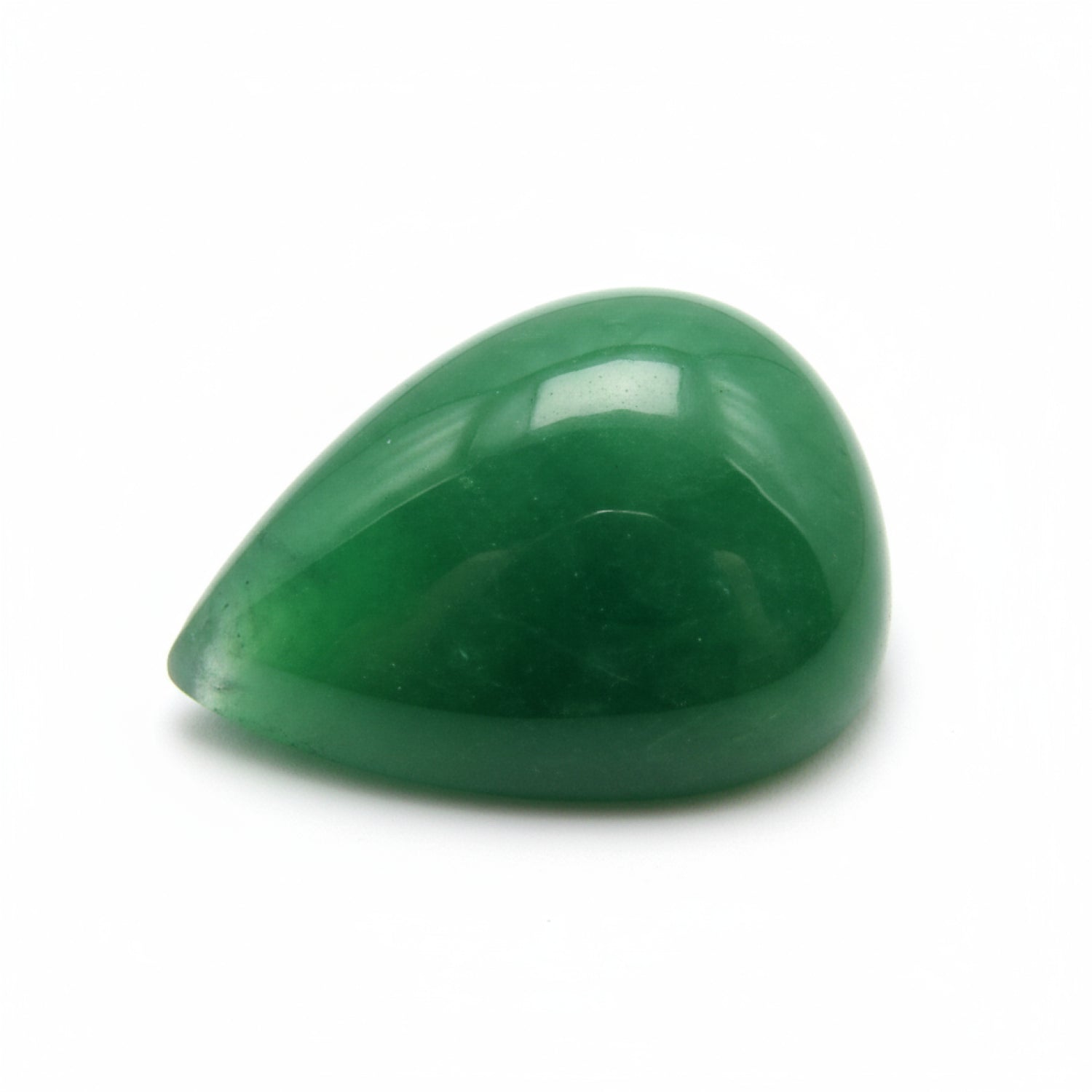 Green Jade 1PC Medium 8x10 MM Pear Cabochon Green Superior semi Precious Semi Precious Gemstone