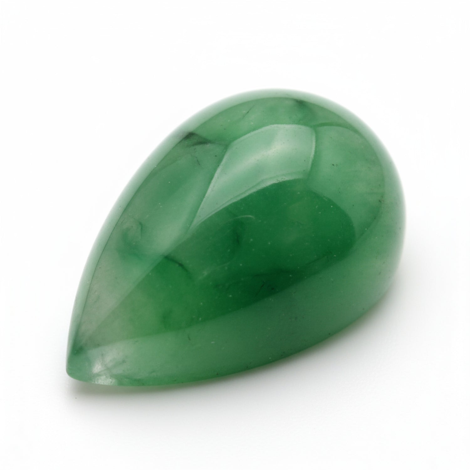 Green Jade 1PC Medium 8x10 MM Pear Cabochon Green Superior semi Precious Semi Precious Gemstone