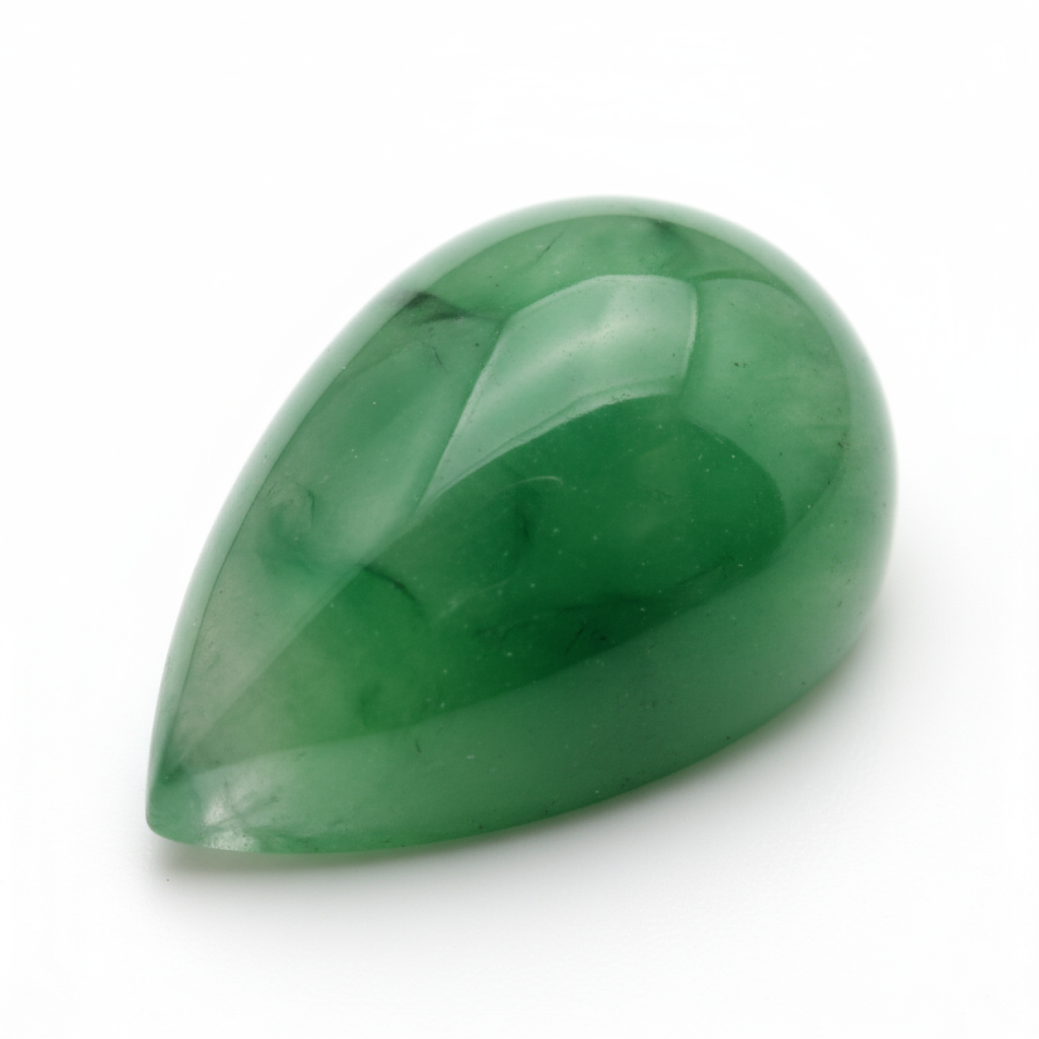 Green Jade 1PC Medium 8x10 MM Pear Cabochon Green Superior semi Precious Semi Precious Gemstone Immagine secondaria del prodotto