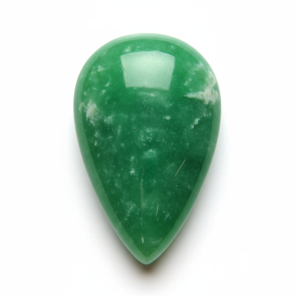 Green Jade 1PC Large 8x12 MM Pear Cabochon Green Fiery semi Precious Gems