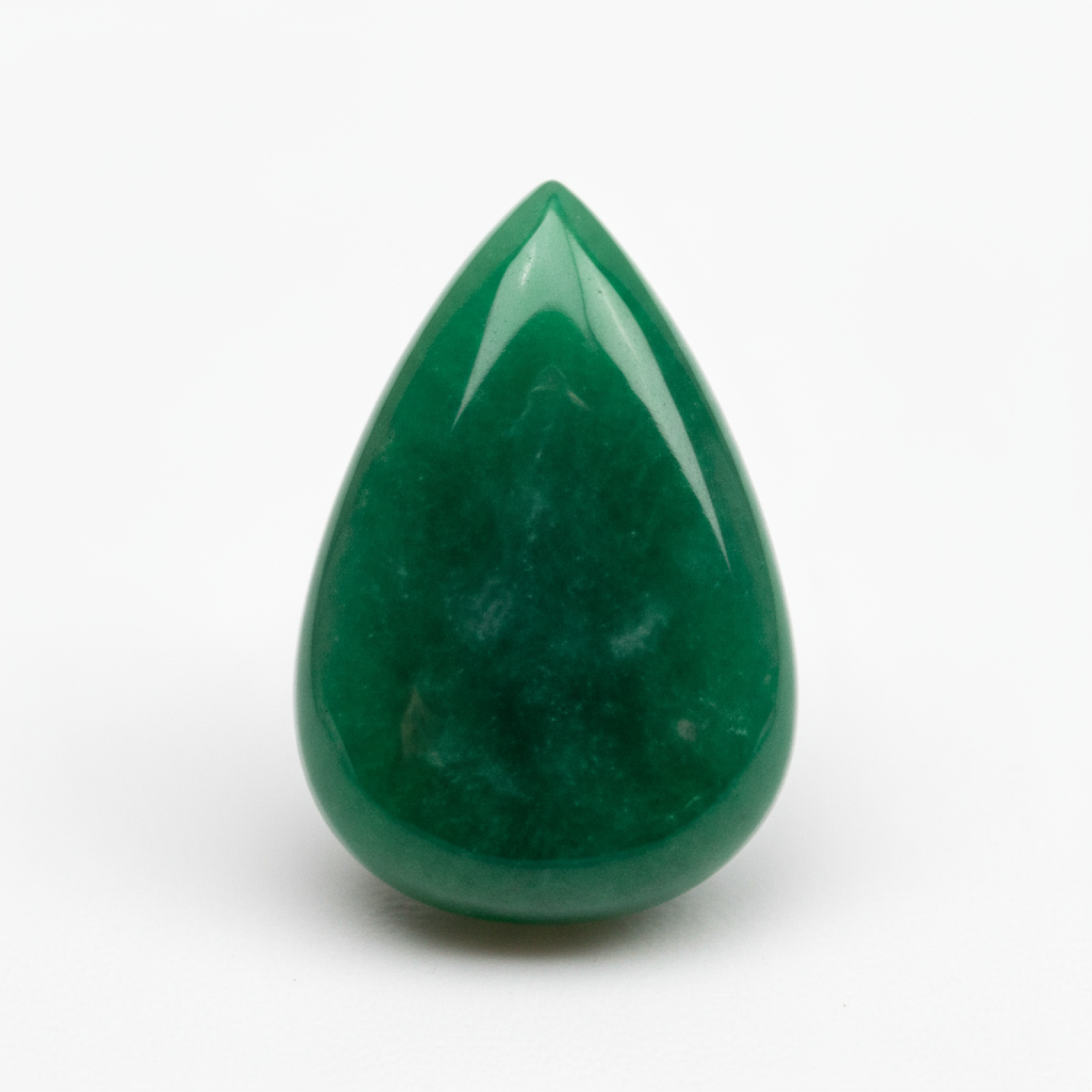 Green Jade 1PC Large 9x11 MM Pear Cabochon Green Pure semi Precious Precious Gemstone Huvudsaklig produktbild