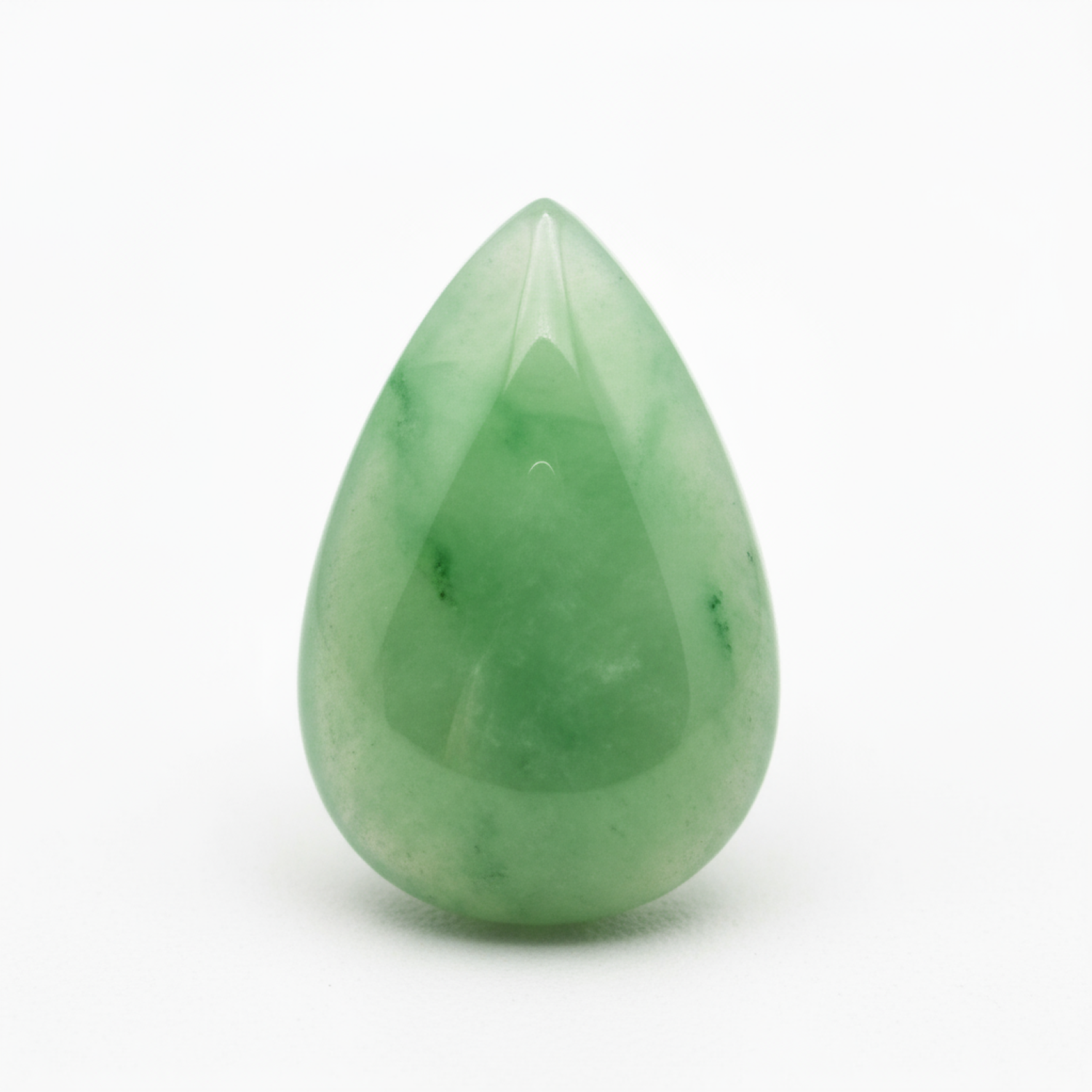 Green Jade 1PC Large 9x11 MM Pear Cabochon Green Pure semi Precious Precious Gemstone Sekundär produktbild