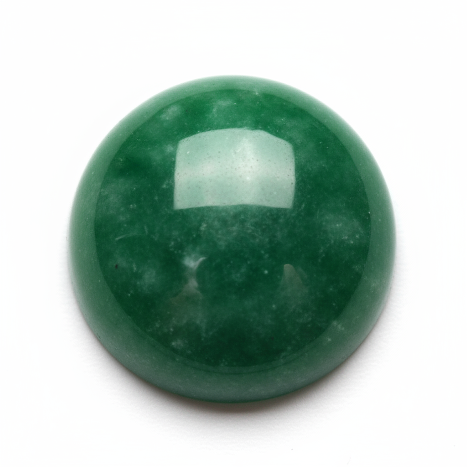 Green Jade 1PC Large 10x10 MM Round Cabochon Green Brilliant semi Precious Loose Gems Main image