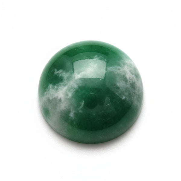 Green Jade 1PC Large 10x10 MM Round Cabochon Green Brilliant semi Precious Loose Gems