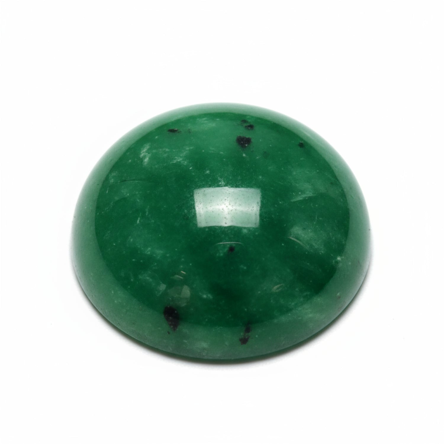 Green Jade 1PC Small 7x7 MM Round Cabochon Green Superior semi Precious Semi Precious Gemstone