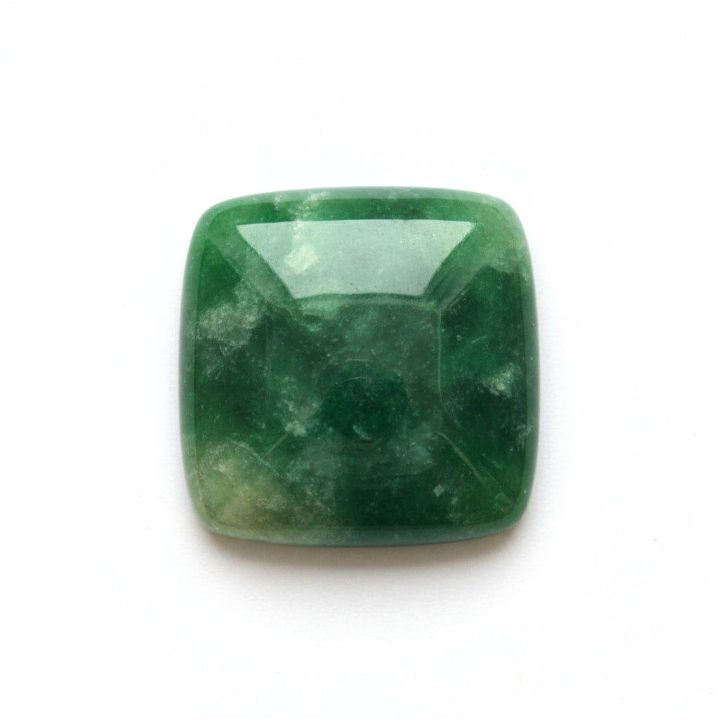 Green Jade 1PC Small 8x8 MM Square Cabochon Green Natural semi Precious Semi Precious Gemstone