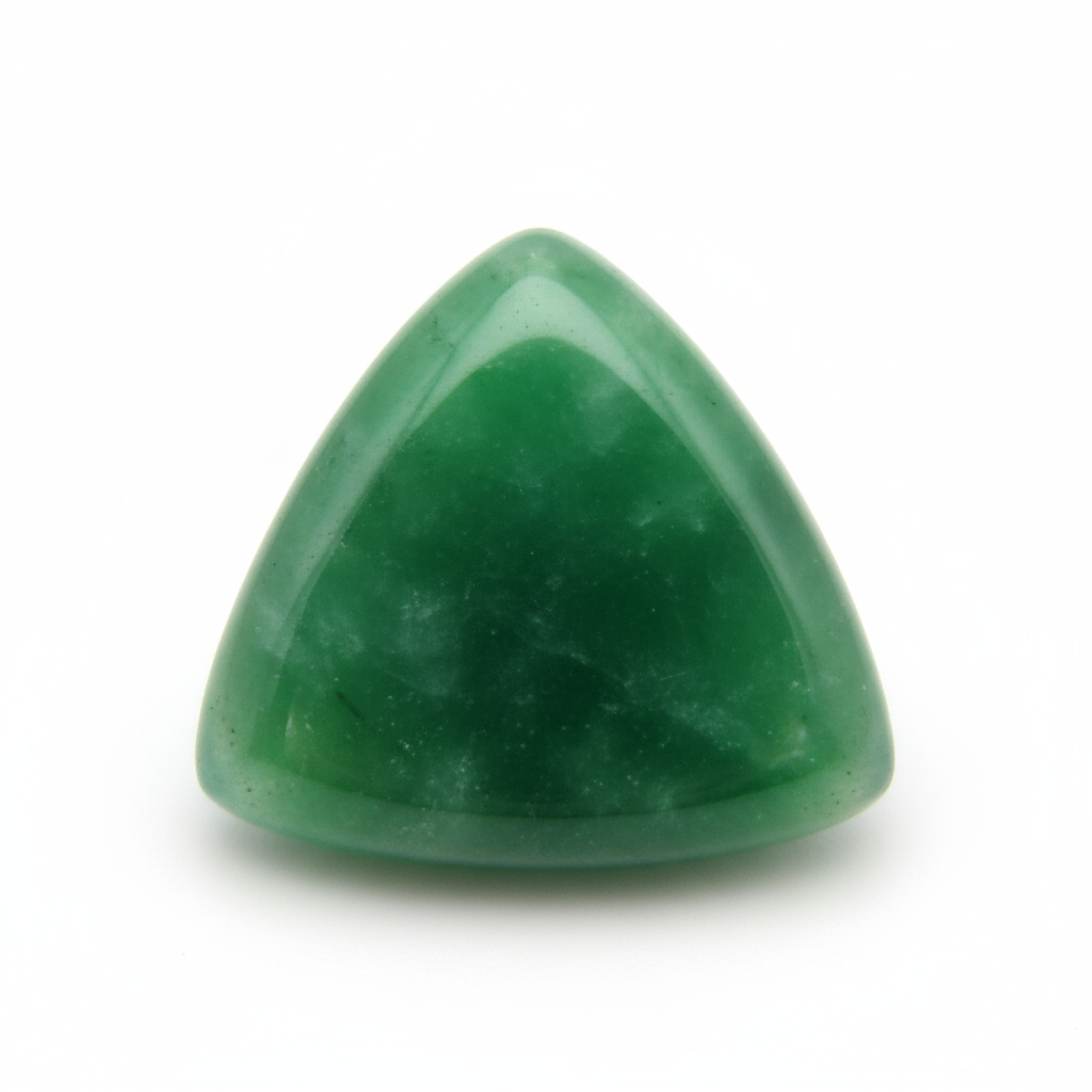 Green Jade 1PC Large 10x10 MM Triangle Cabochon Green Shine semi Precious Loose Gemstones Immagine secondaria del prodotto
