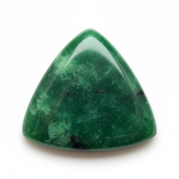 Green Jade 1PC Small 8x8 MM Triangle Cabochon Green Luster semi Precious Loose Gems