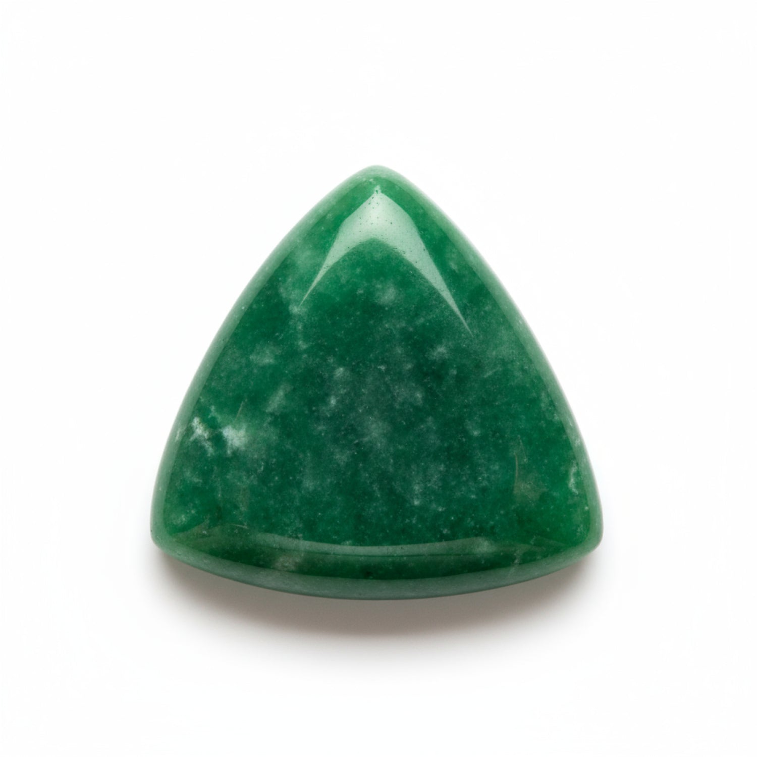 Green Jade 1PC Medium 9x9 MM Triangle Cabochon Green Lustrous semi Precious Loose Gemstone