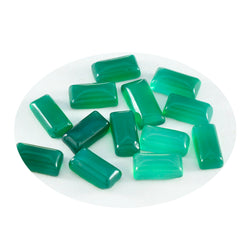 Green Onyx 1PC Medium 7x14 MM Baguette Cabochon Green Genuine semi Precious Precious Gemstone