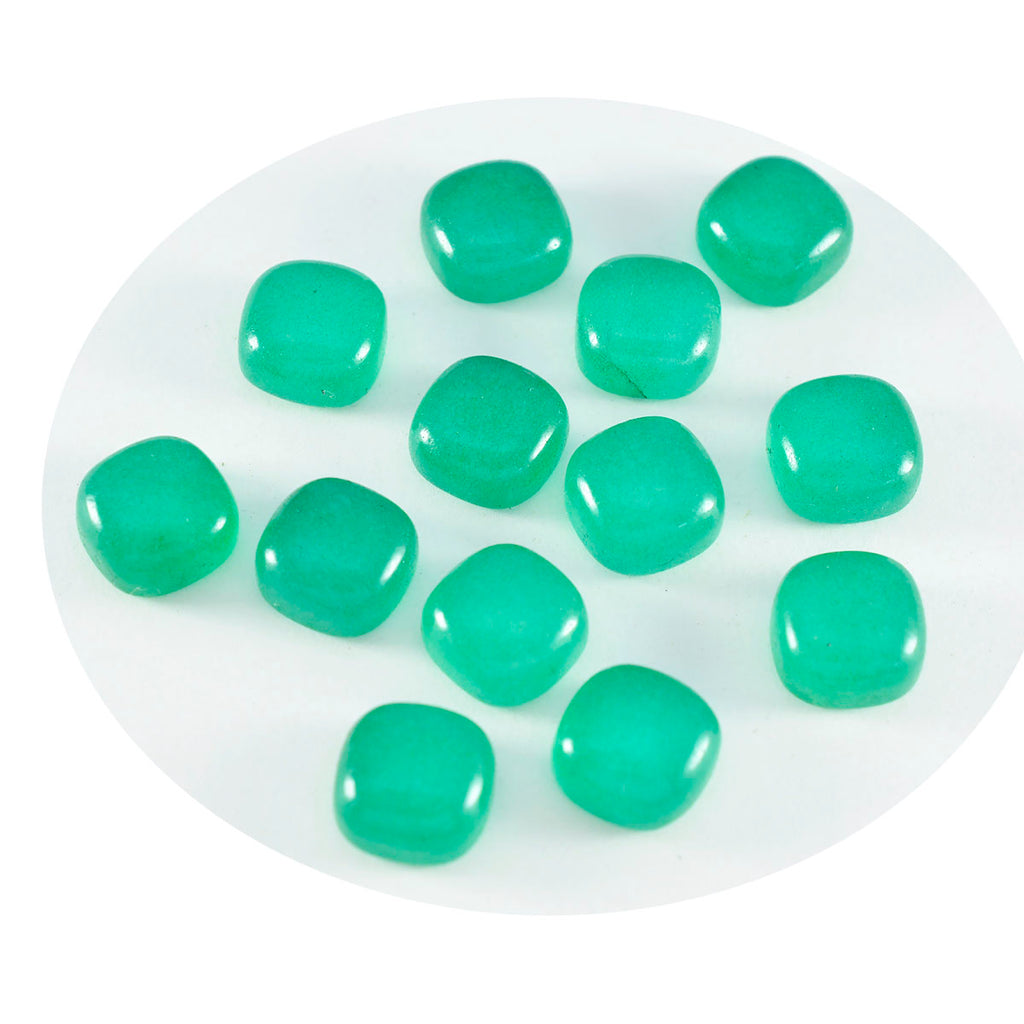 Green Onyx 1PC Large 10x10 MM Cushion Cabochon Green Brilliant semi Precious Loose Gemstones