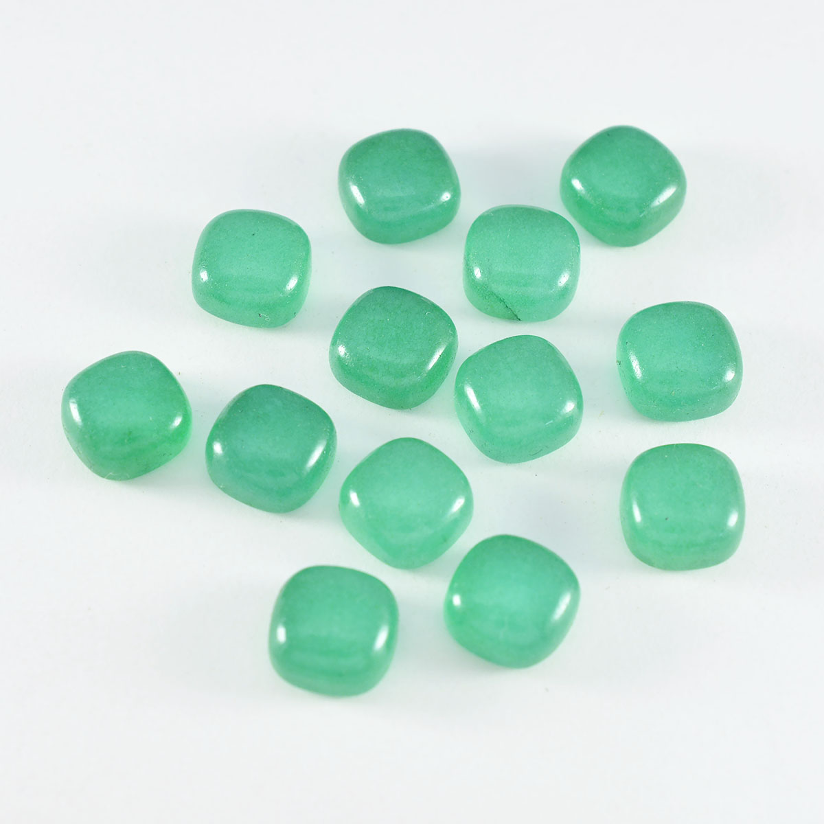Green Onyx 1PC Large 11x11 MM Cushion Cabochon Green Sparkling semi Precious Semi Precious Gemstone