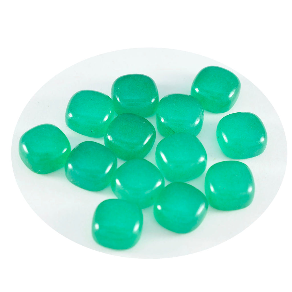 Green Onyx 10PC Tiny 4x4 MM Cushion Cabochon Green High Quality semi Precious Loose Gemstones