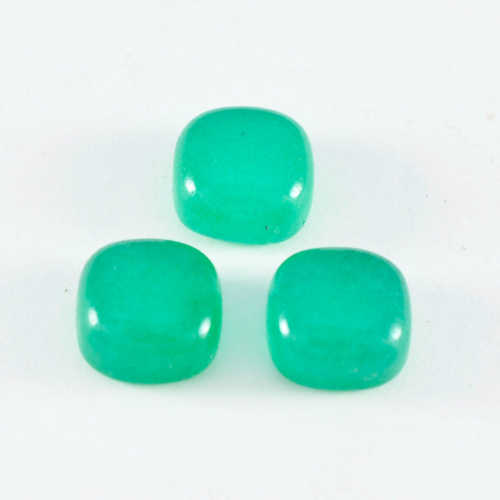 Green Onyx 1PC Small 8x8 MM Cushion Cabochon Green Pure semi Precious Loose Gems