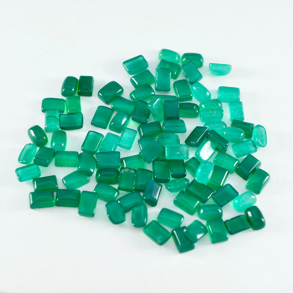 Green Onyx 10PC Tiny 4x6 MM Emerald Cabochon Green Lustrous semi Precious Gems