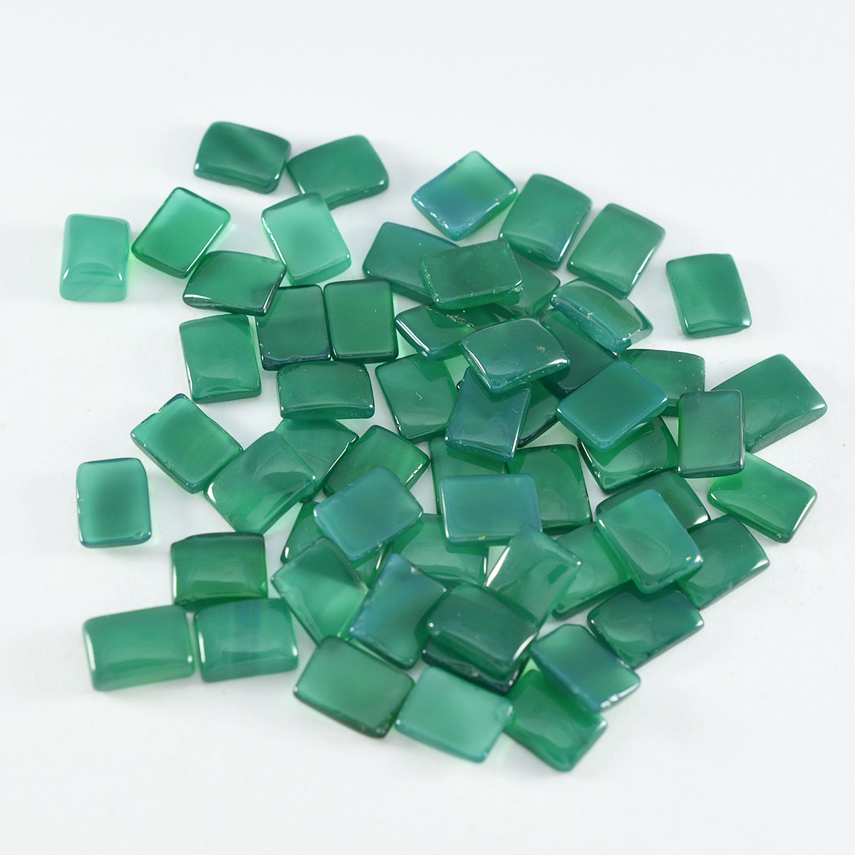 Green Onyx 1PC Tiny 5x7 MM Emerald Cabochon Green Shine semi Precious Loose Gems