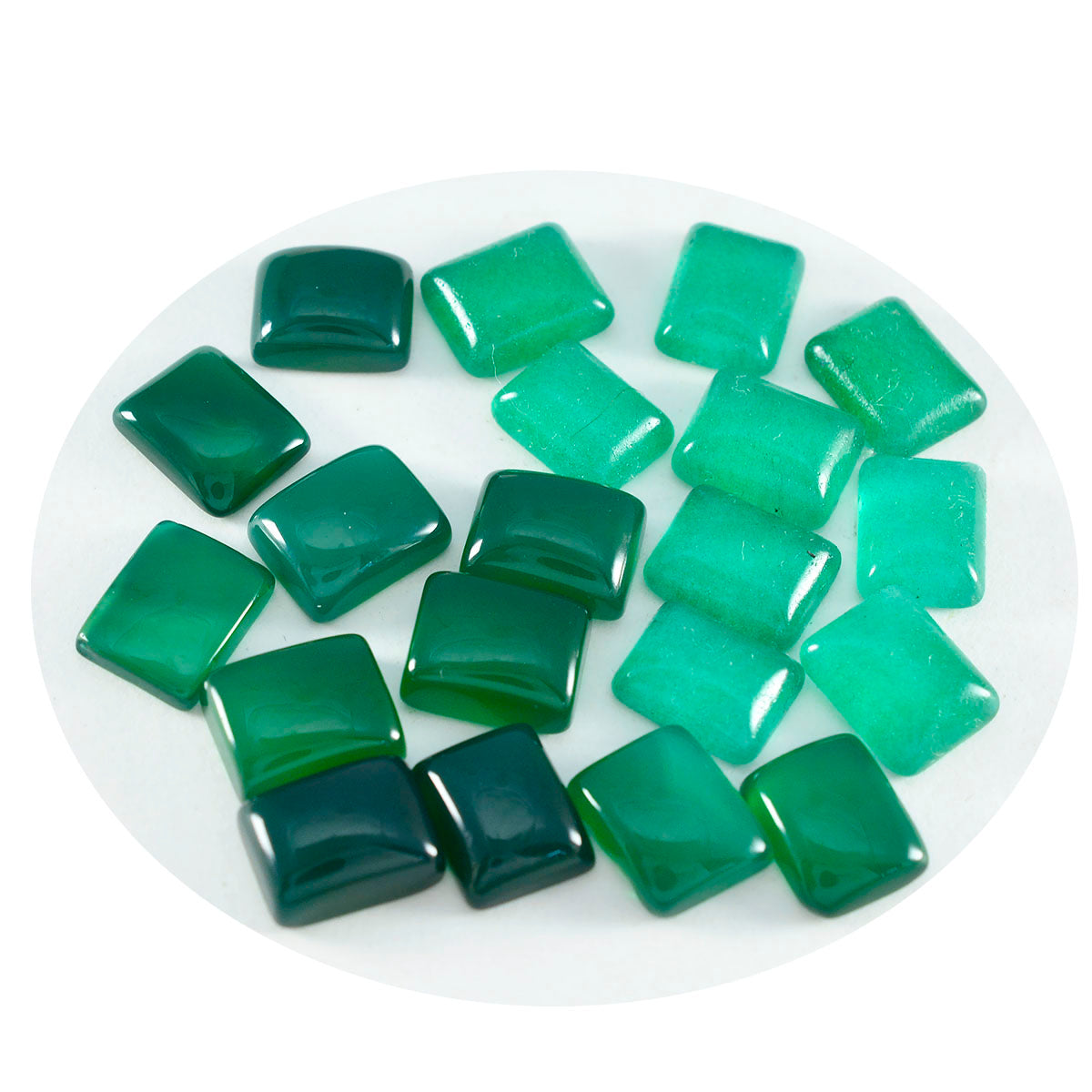 Green Onyx 1PC Small 6x8 MM Emerald Cabochon Green Fine semi Precious Loose Gemstone
