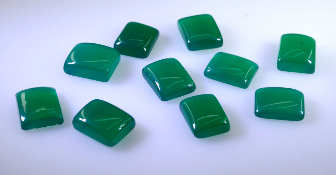 Green Onyx 10PC Tiny 3x5 MM Emerald Cabochon Green Luster semi Precious Precious Gemstone Immagine secondaria del prodotto
