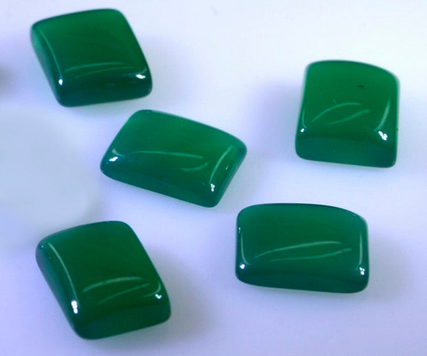 Green Onyx 10PC Tiny 4x6 MM Emerald Cabochon Green Lustrous semi Precious Gems