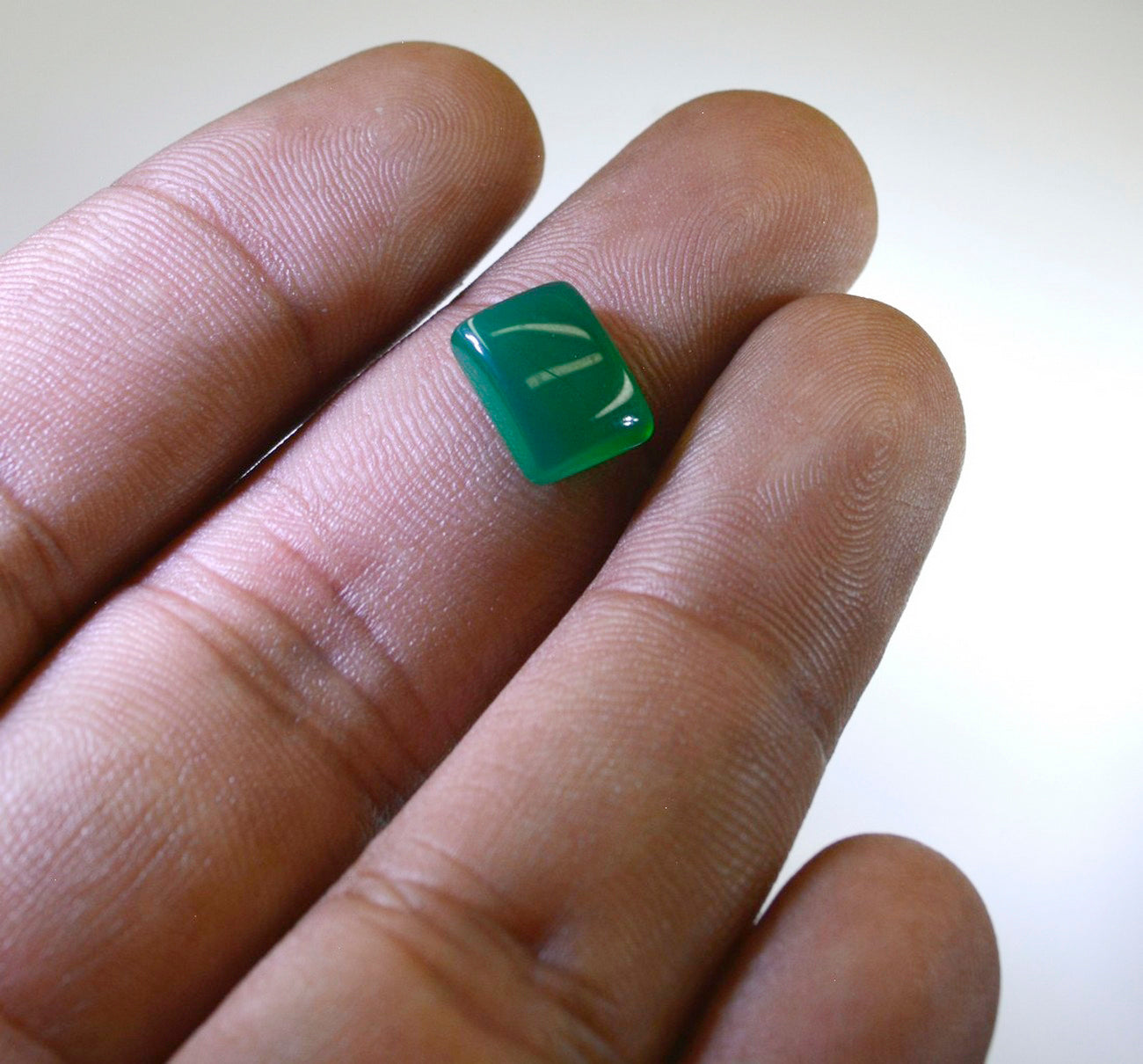 Green Onyx 1PC Tiny 5x7 MM Emerald Cabochon Green Shine semi Precious Loose Gems