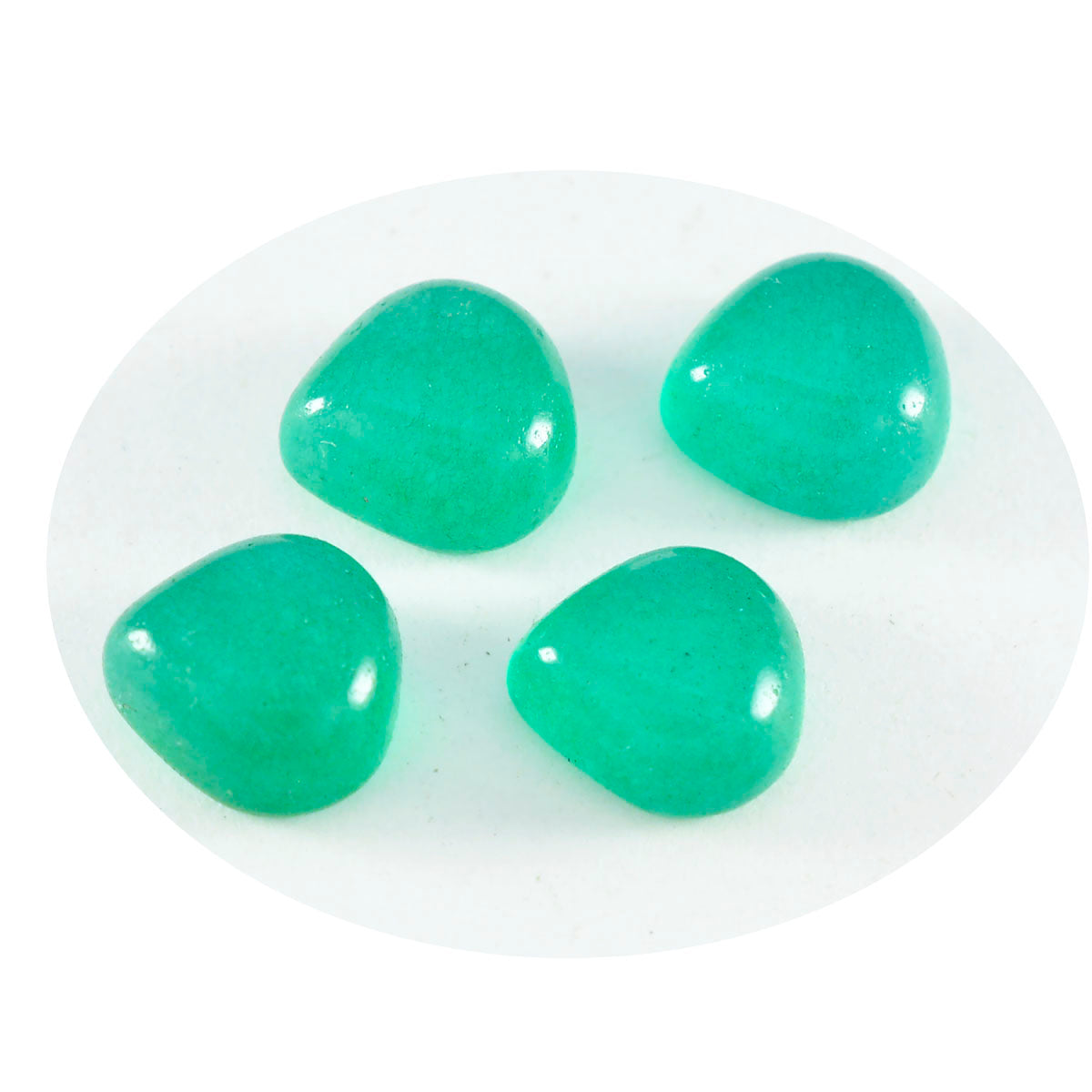Green Onyx 1PC Large 10x10 MM Heart Cabochon Green Natural semi Precious Semi Precious Gemstone Immagine secondaria del prodotto