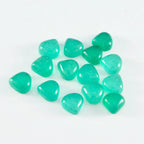 Green Onyx 10PC Tiny 5x5 MM Heart Cabochon Green Luster semi Precious Precious Gemstone