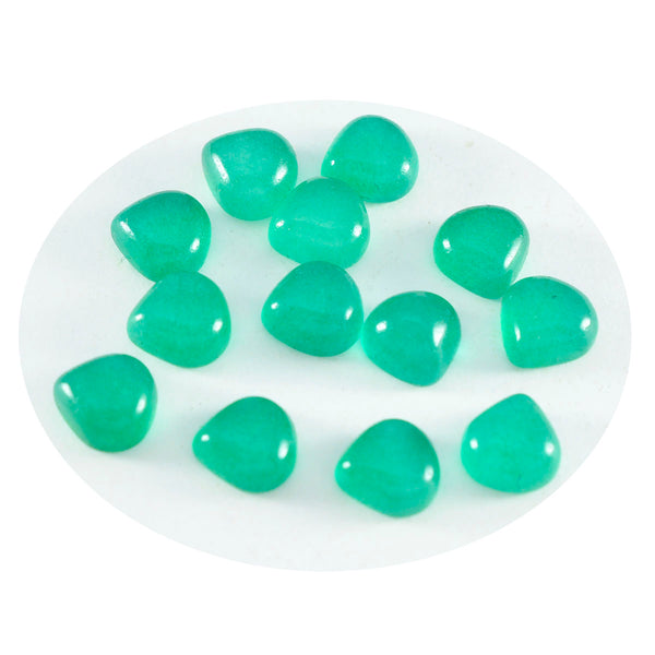 Green Onyx 1PC Tiny 6x6 MM Heart Cabochon Green Lustrous semi Precious Gems